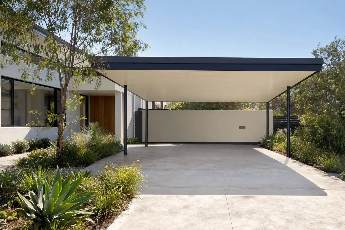 Carport built in Cambridge, WA, Colorbond steel structure