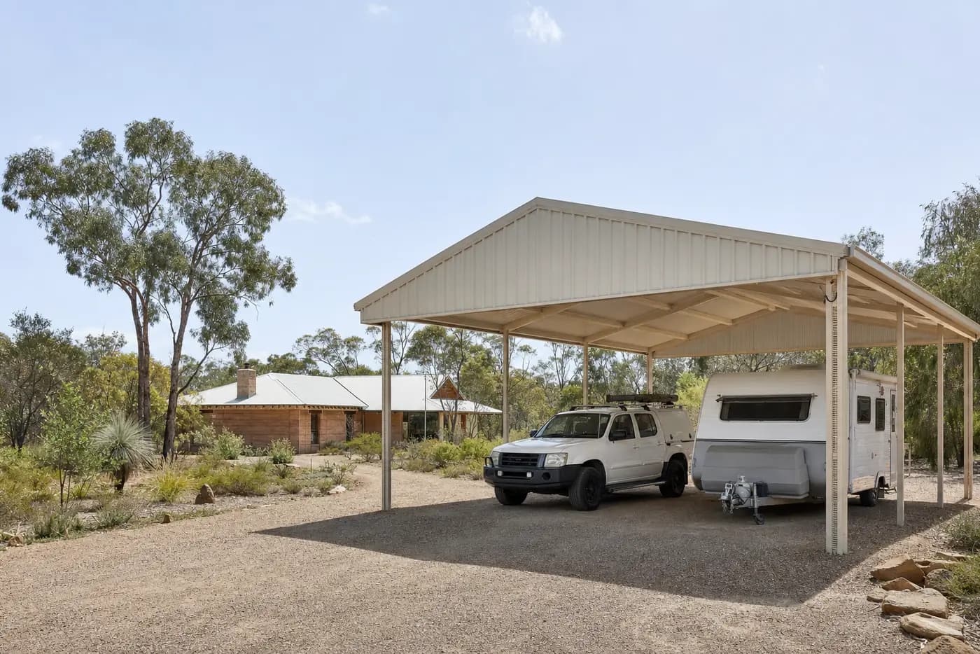 Carport built in Mundaring, WA, Colorbond steel structure