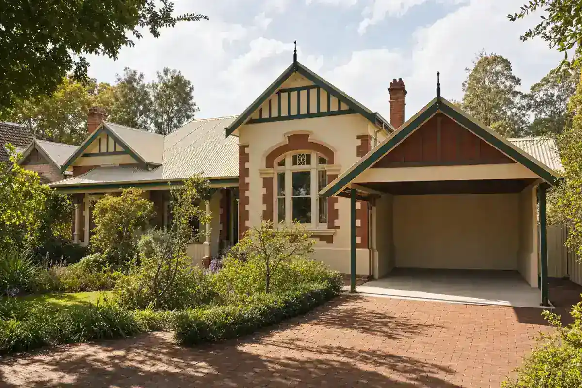 Dutch gable carport with combined hip and gable roof in Perth